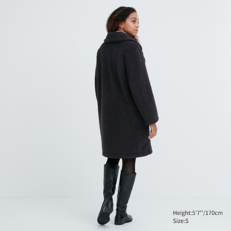 Uniqlo Pile-Forede Fleece Tailored Frakker Dame Mørke Grå | 8031-NGHQS