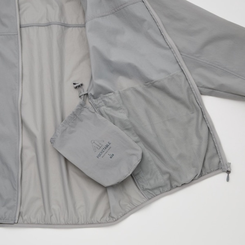 Uniqlo Pocketable UV Protection 3D Cut Parka Herre Grå | 0526-EZLIG