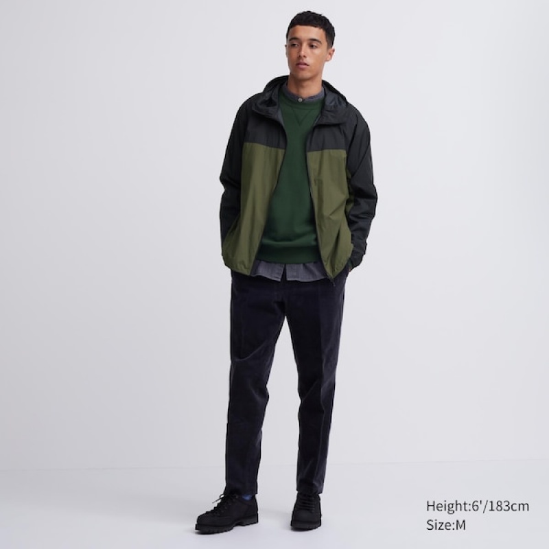 Uniqlo Pocketable UV Protection 3D Cut Parka Herre Olivengrønne | AMZHGN-126