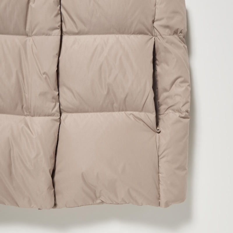 Uniqlo Powder Soft Down Vest Dame Beige | 1642-MDYCK