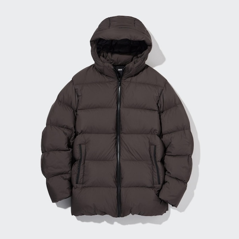 Uniqlo Powder Soft Down jackets Herre Brune | WSFPOI-568