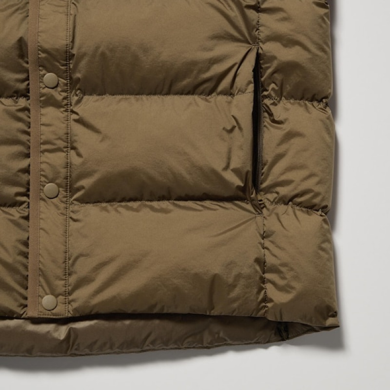 Uniqlo Recycled Down jackets Herre Olivengrønne | VICBDO-830