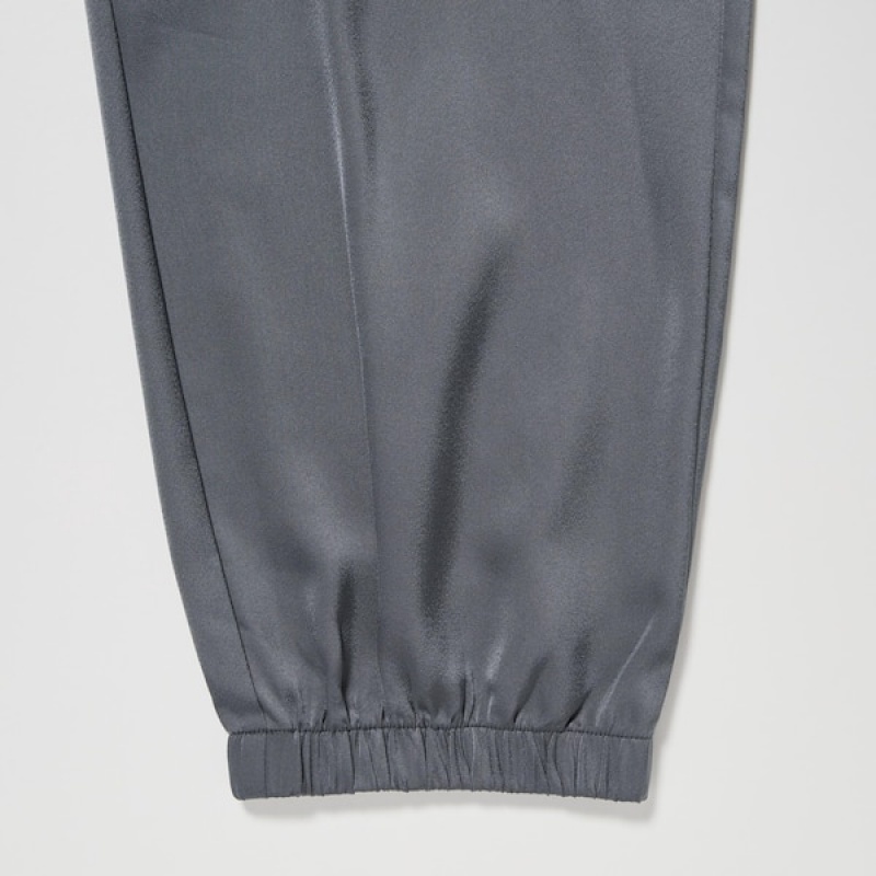 Uniqlo Satin Drape Joggebukser Dame Mørke Grå | 2539-ZEVAY