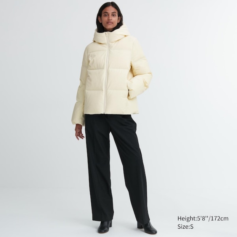 Uniqlo Seamless Down Parka Dame Hvite | 3601-VJQBK