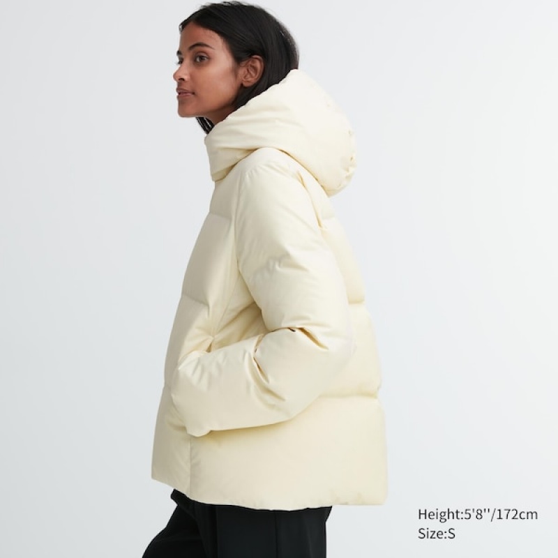 Uniqlo Seamless Down Parka Dame Hvite | 3601-VJQBK