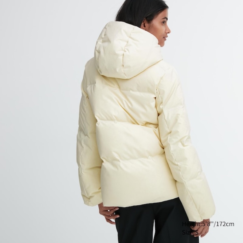 Uniqlo Seamless Down Parka Dame Hvite | 3601-VJQBK