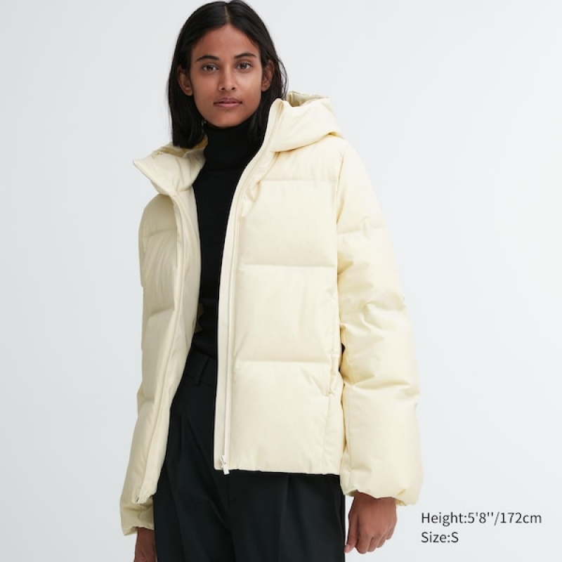 Uniqlo Seamless Down Parka Dame Hvite | 3601-VJQBK