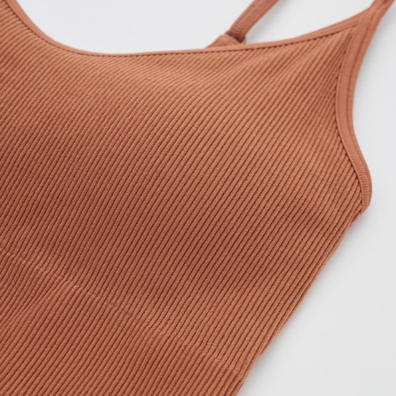 Uniqlo Seamless Half Camisole BH Dame Brune | 9872-XGASZ