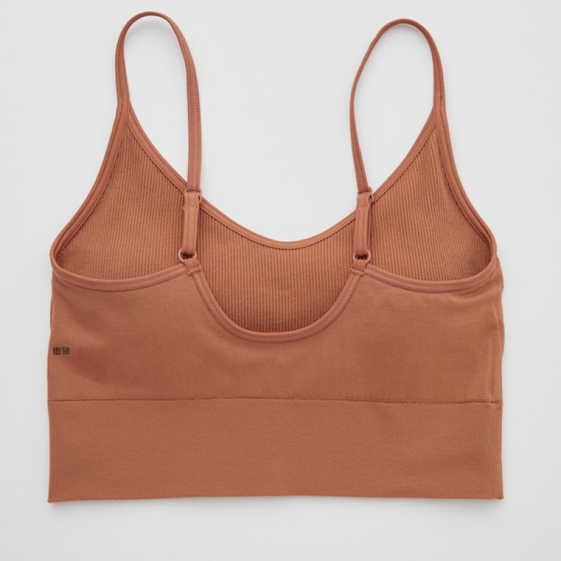 Uniqlo Seamless Half Camisole BH Dame Brune | 9872-XGASZ