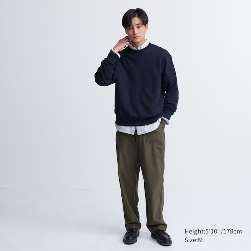 Uniqlo Side-Stripe Gensere Herre Blå | 0597-MSNGO