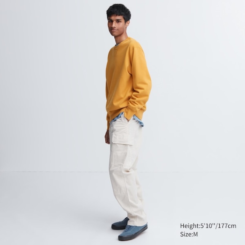 Uniqlo Side-Stripe Gensere Herre Gul | 6257-QLJCU