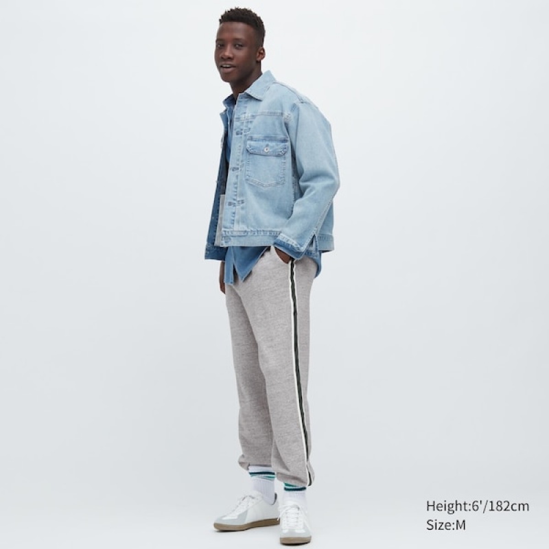 Uniqlo Side-Stripe Joggebukser Herre Grå | 0213-VULFI