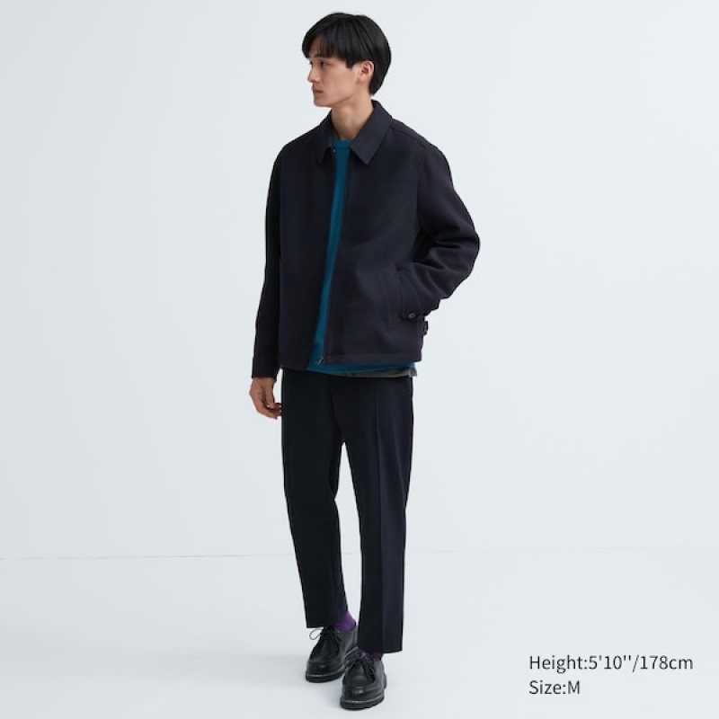 Uniqlo Single Collar Kort Blouson jackets Herre Brune | PNLCRJ-315