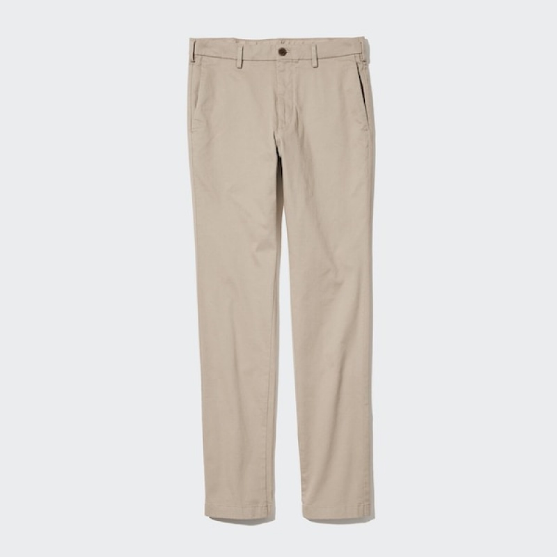 Uniqlo Slim-Fit Chino Bukse Herre Beige | 0327-EKGJR