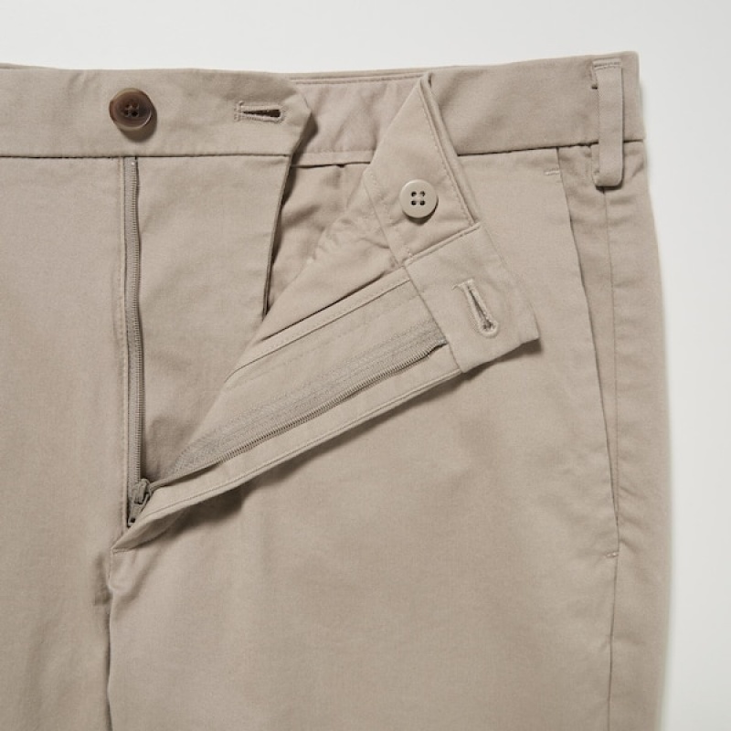 Uniqlo Slim-Fit Chino Bukse Herre Beige | 0327-EKGJR