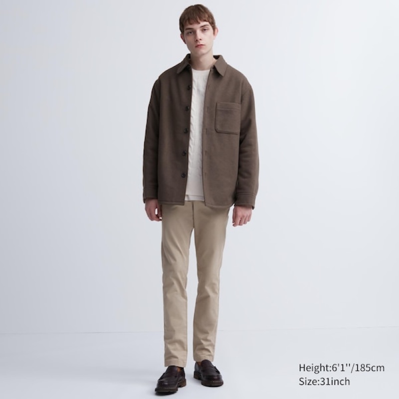 Uniqlo Slim-Fit Chino Bukse Herre Beige | 0327-EKGJR