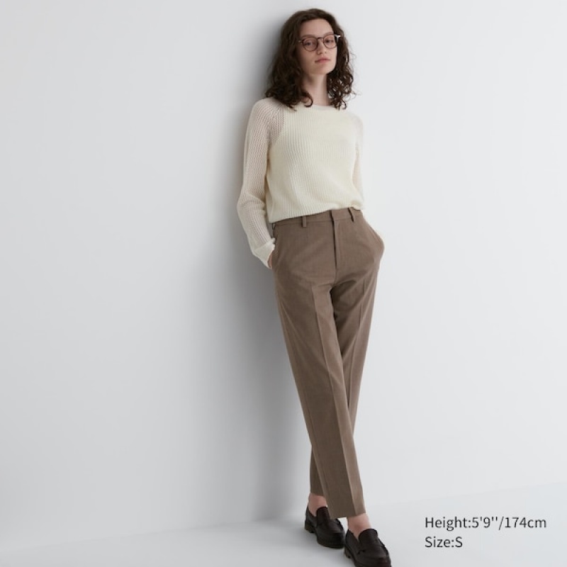 Uniqlo Smart Ankle Bukse Dame Brune | 1270-LTYZD