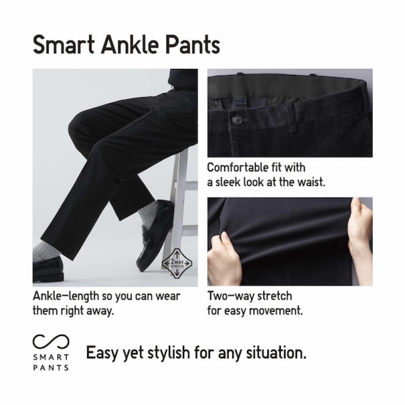 Uniqlo Smart Ankle Bukse Herre Grå | 4261-ZHEQT