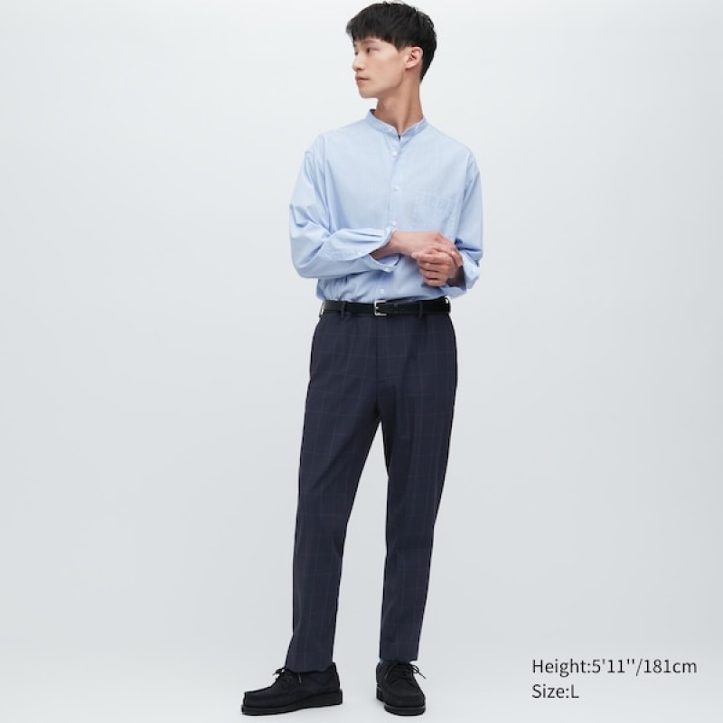 Uniqlo Smart Ankle Bukse Herre Marineblå | 3821-CGEKX