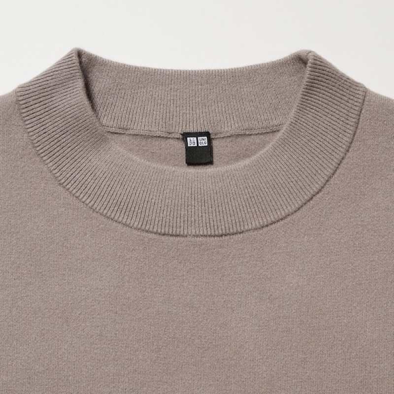 Uniqlo Souffle Yarn Long-Sleeve Kjole Dame Grå | 5281-UEPQD