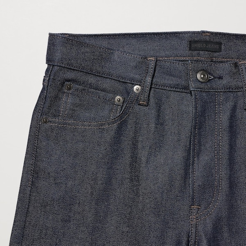 Uniqlo Stretch Selvedge Slim-Fit Jeans Herre Mørke Grå | 3641-MUVKC