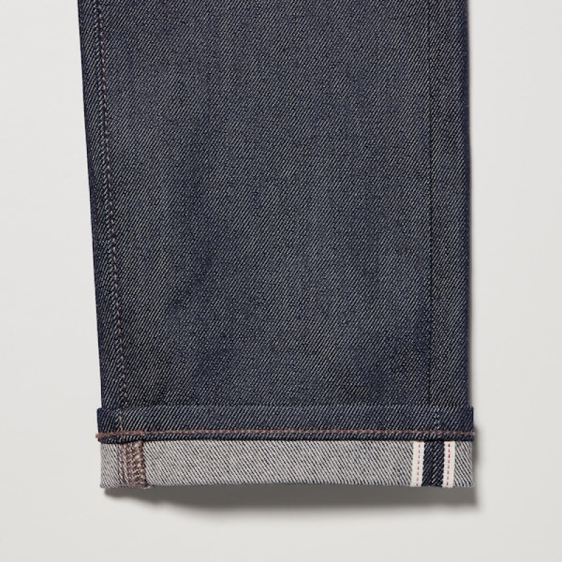 Uniqlo Stretch Selvedge Slim-Fit Jeans Herre Mørke Grå | 3641-MUVKC