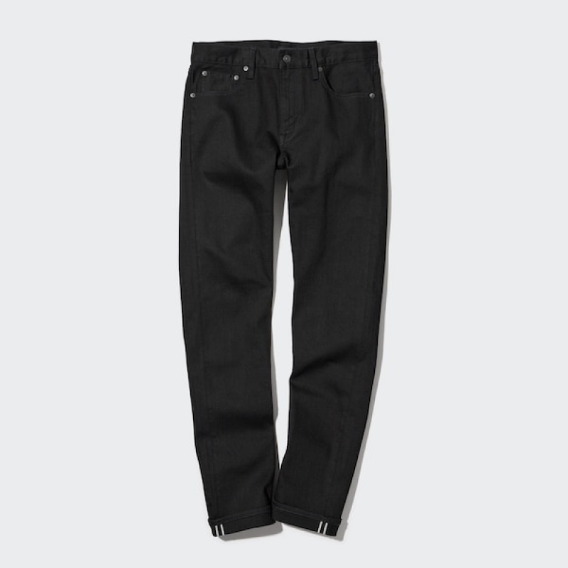 Uniqlo Stretch Selvedge Slim-Fit Jeans Herre Svarte | 3109-UVZKY