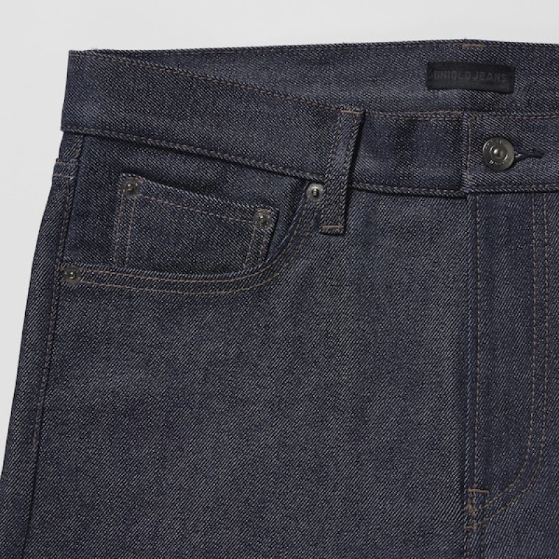 Uniqlo Stretch Selvedge Slim-Fit Jeans Herre Grå | 0893-TVJOW