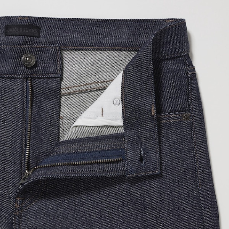 Uniqlo Stretch Selvedge Slim-Fit Jeans Herre Grå | 0893-TVJOW