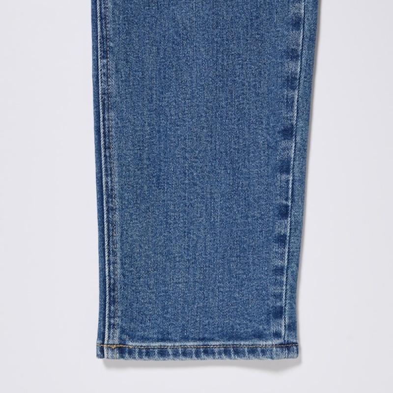 Uniqlo Stretch Slim Rett Jeans Dame Blå | 1268-YOPWN