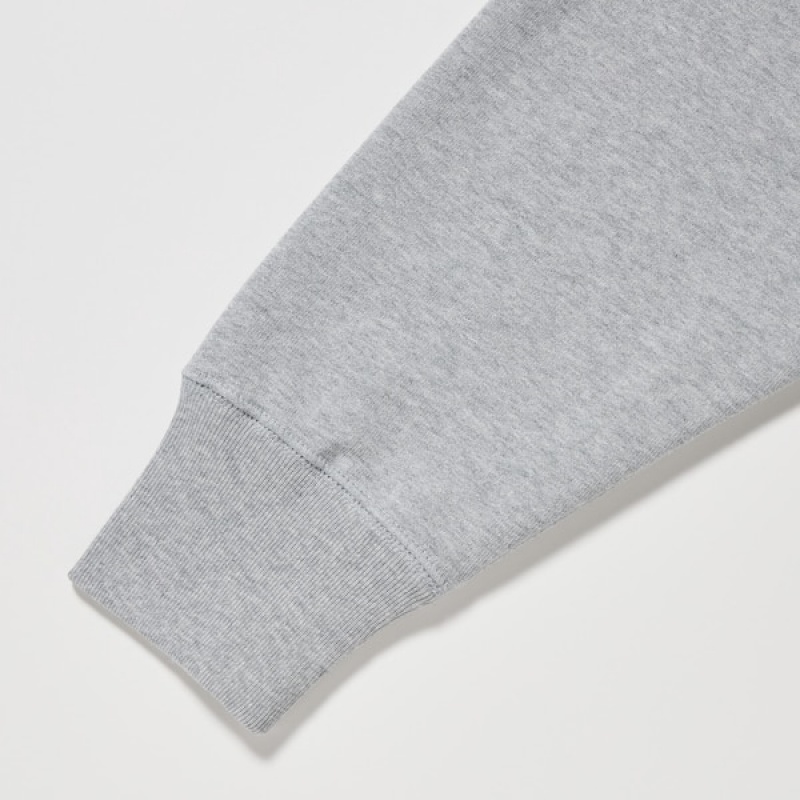 Uniqlo Sweat Full-Zip Long-Sleeve Hettegenser Dame Grå | 2431-AISZU