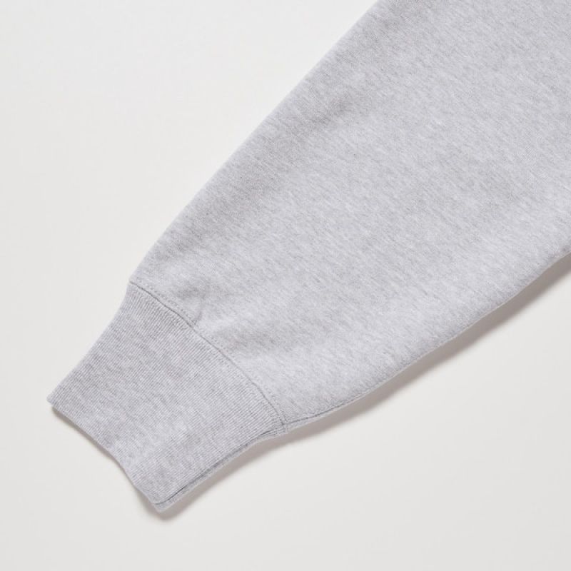 Uniqlo Sweat Long-Sleeve Full-Zip Hettegenser Herre Grå | 9710-UFTNS