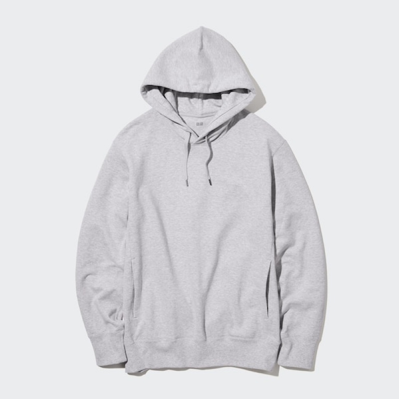 Uniqlo Sweat Pullover Long-Sleeve Hettegenser Herre Grå | 4650-IWSLF