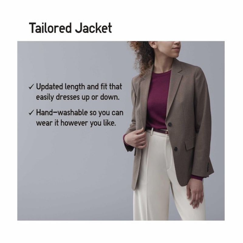 Uniqlo Tailored jackets Dame Mørke Grå | 1746-WCIQM