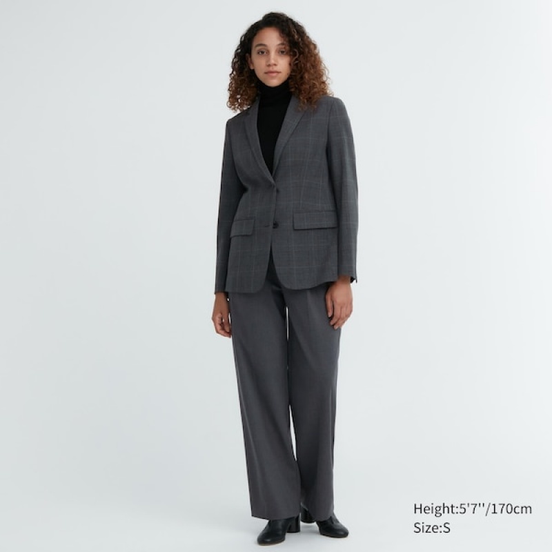 Uniqlo Tailored jackets Dame Mørke Grå | 1746-WCIQM