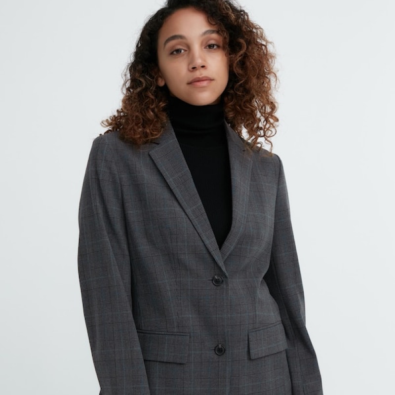 Uniqlo Tailored jackets Dame Mørke Grå | 1746-WCIQM