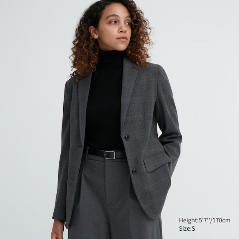 Uniqlo Tailored jackets Dame Mørke Grå | 1746-WCIQM