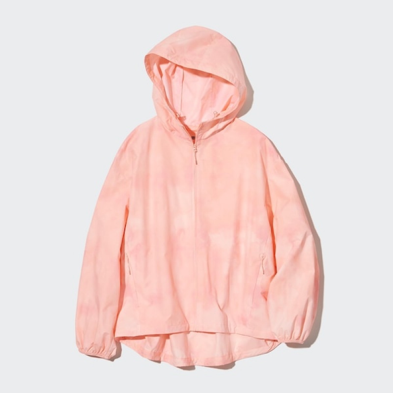 Uniqlo UV Protection Printed Pocketable Parka Dame Rosa | 3612-OJGUR