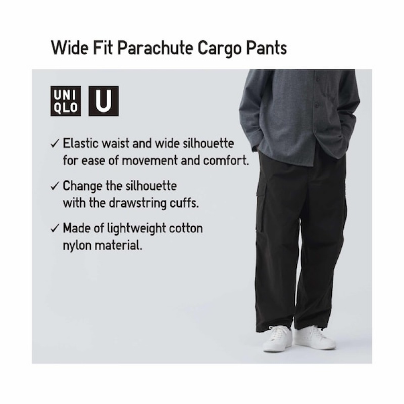 Uniqlo U Brede-Fit Parachute Cargo Bukse Herre Khaki | 2714-EVBOR