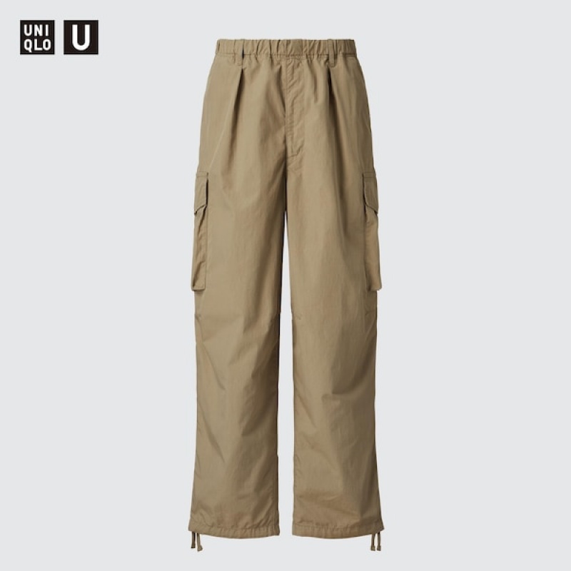 Uniqlo U Brede-Fit Parachute Cargo Bukse Dame Olivengrønne | 6743-VIWNQ