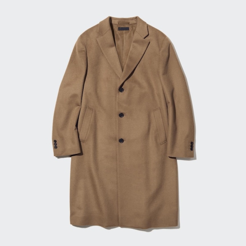 Uniqlo Ull Cashmere Chesterfield Frakker Herre Brune | JXNUKP-347