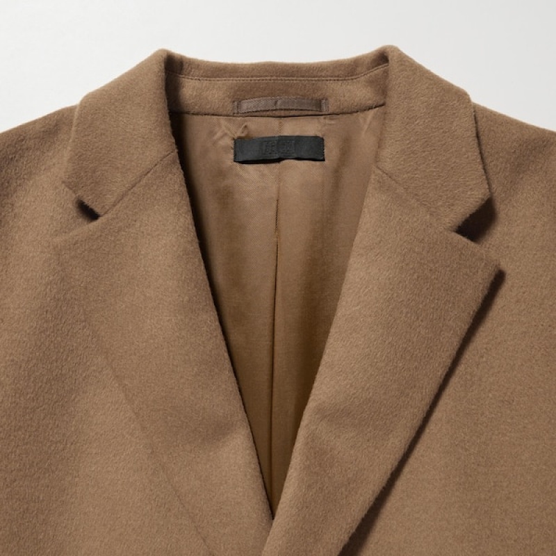 Uniqlo Ull Cashmere Chesterfield Frakker Herre Brune | JXNUKP-347