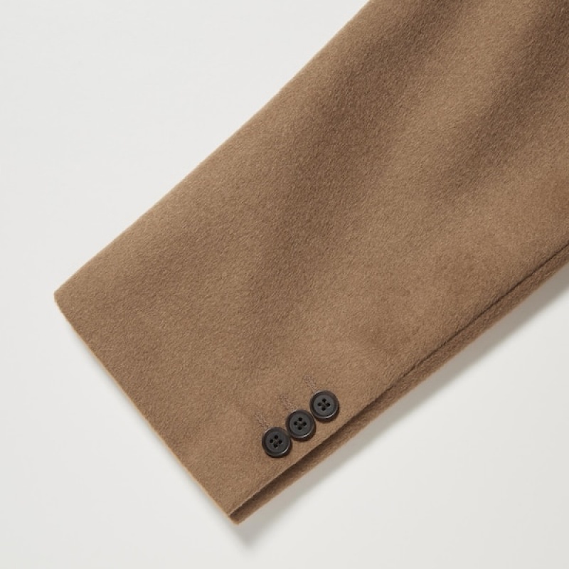 Uniqlo Ull Cashmere Chesterfield Frakker Herre Brune | JXNUKP-347