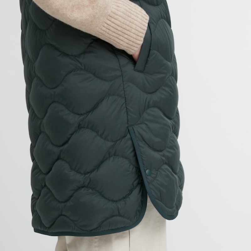 Uniqlo Ultra Light Down Long Vest Dame Mørke Grønn | 5023-PJXHL