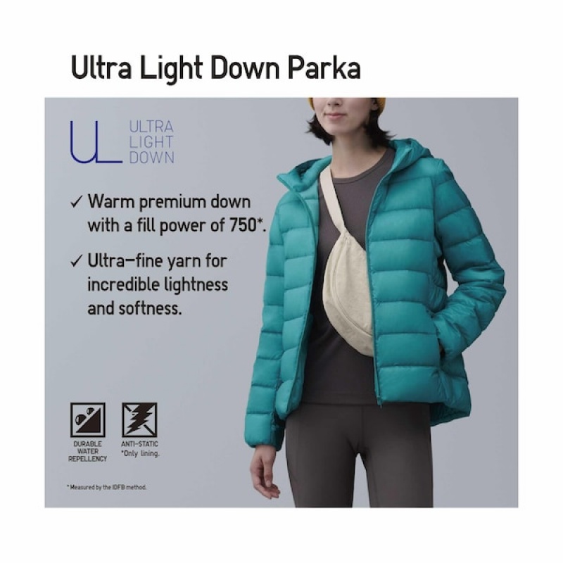 Uniqlo Ultra Light Down Parka Dame Marineblå | 9856-EFWUZ