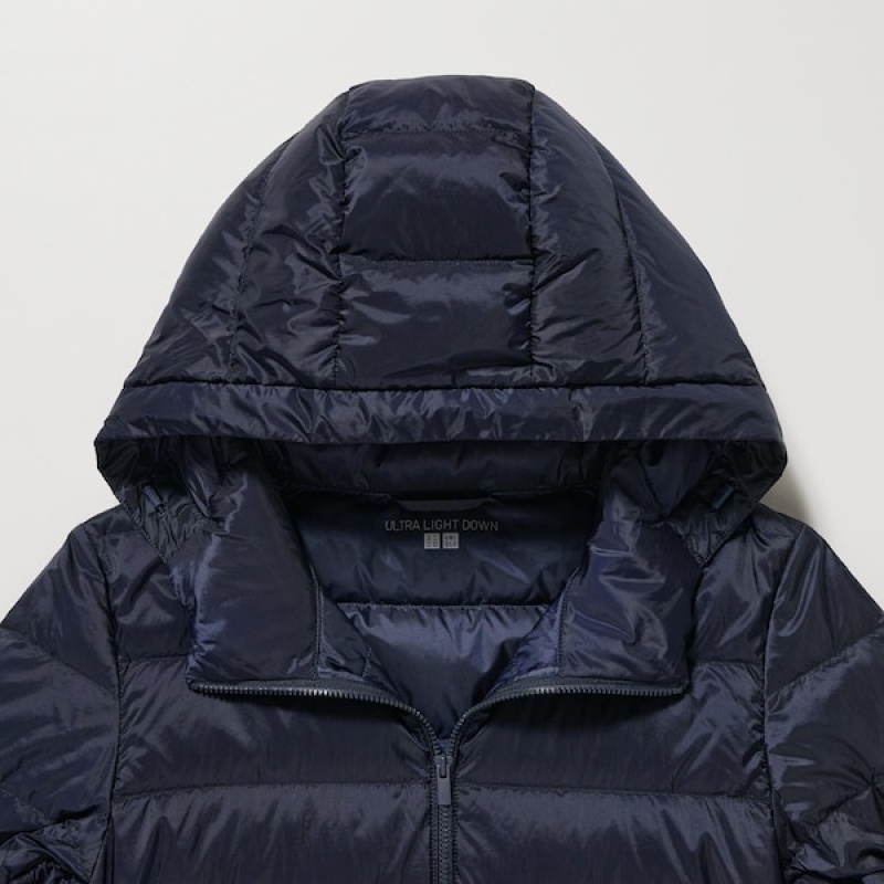 Uniqlo Ultra Light Down Parka Dame Marineblå | 9856-EFWUZ