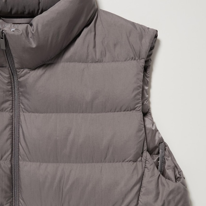 Uniqlo Ultra Light Down Vest Dame Grå | 3786-NRCKB