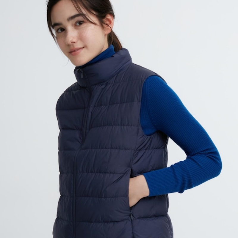 Uniqlo Ultra Light Down Vest Dame Marineblå | 8761-THAGV