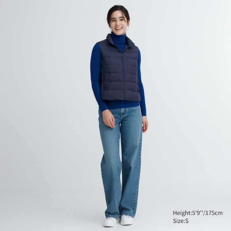 Uniqlo Ultra Light Down Vest Dame Marineblå | 8761-THAGV