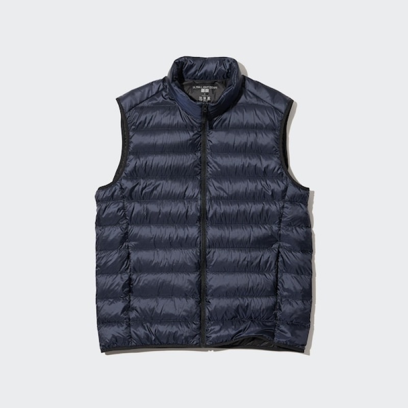 Uniqlo Ultra Light Down Vest Herre Marineblå | ZFJBPO-872